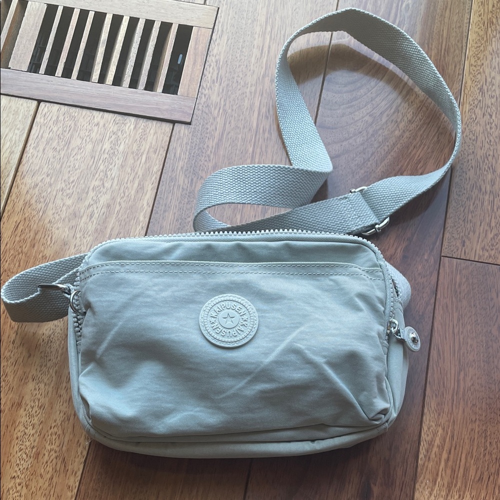 Light Taupe Crossbody Bag with Adjustable Webbing Strap